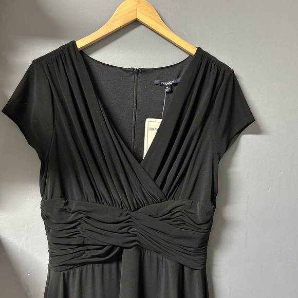 Chadwick's Women's 14 Black Midi Dress Body Shaper Slip Empire Waist Zipper - Picture 8 of 16